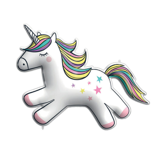 Foilballoon Supersized, Shaped 124x96 cm - Unicorn Rainbow Colors
