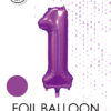 Foilballoon 34" no. 1 satin purple - Image 2