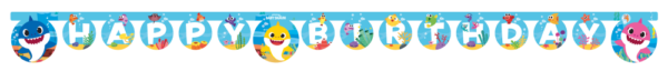1 Die-cut Happy Birthday banner - Baby Shark