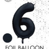 Foilballoon 34" no. 6 satin black - Image 2