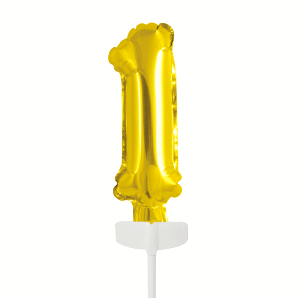 Foilballoon cake topper 5" No 1 gold