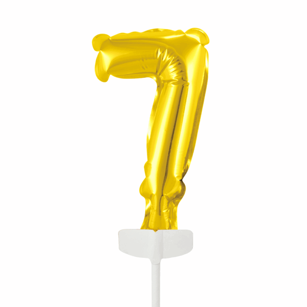 Foilballoon cake topper 5" No 7 gold