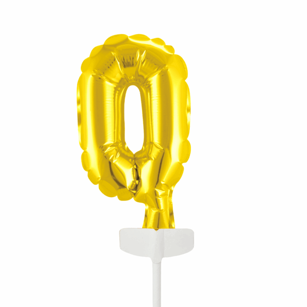 Foilballoon cake topper 5" No 0 gold