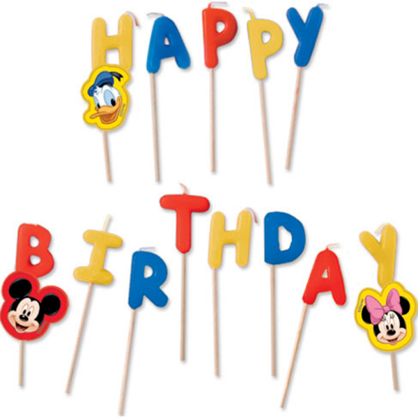 Happy Birthday Toothpick Candles  - Mickey Rock the House
