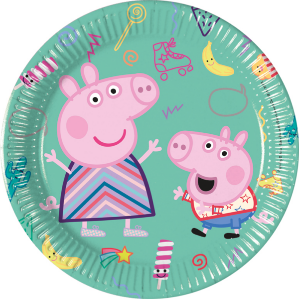 8 Paper Plates Medium 20cm - Peppa Pig Messy Play
