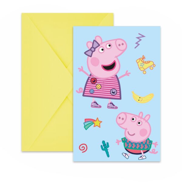 6 Invitations & Envelopes FSC - Peppa Pig Messy Play