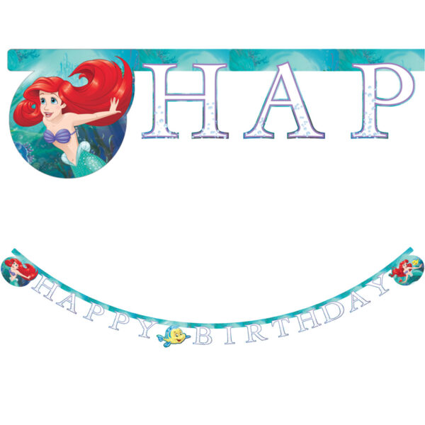 1 FSC "Happy Birthday" Die-Cut Paper Banner - Ariel Curious
