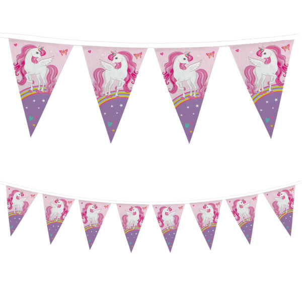 1 Reusable Flag Banner - Unicorn Rainbow Colors