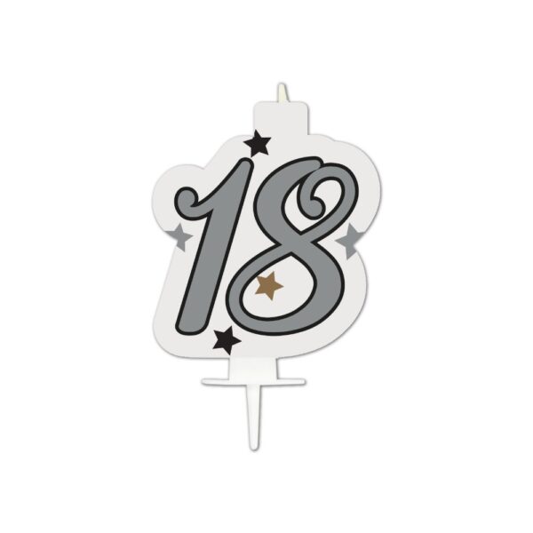 1 Birthday Candle "18" - Milestone Happy Birthday