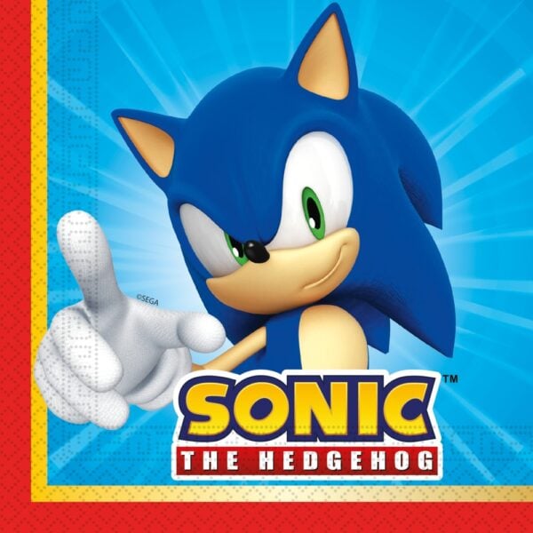 20 2-Ply Paper Luncheon Napkins 33x33cm FSC - Sonic Speed