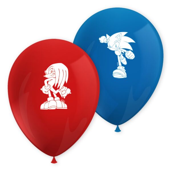 8 Printed Balloons - Sonic Speed