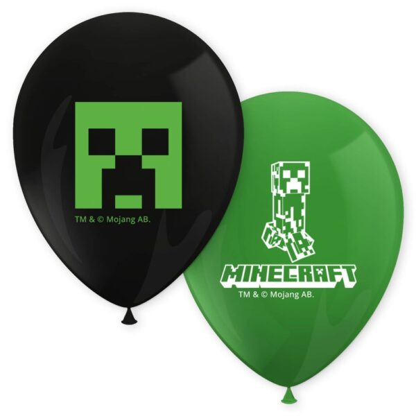 8 Printed Balloons - Minecraft