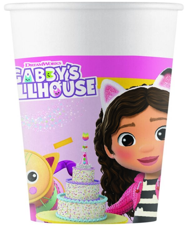 8 Paper cups FSC 200ml - Gabby's Dollhouse