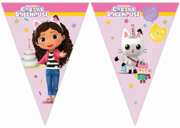 1 Paper Triangle Flag banner FSC - Gabby's Dollhouse