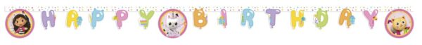 1 Happy Birthday Die-Cut Banner FSC - Gabby's Dollhouse