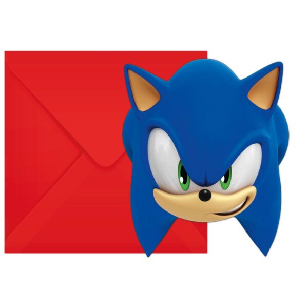 6 FSC Die-Cut Invitations & Envelopes - Sonic Speed