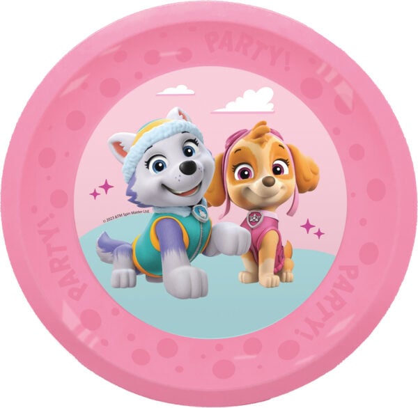 1 Reusable Party Plate 21cm - Paw Patrol Skye And Everest