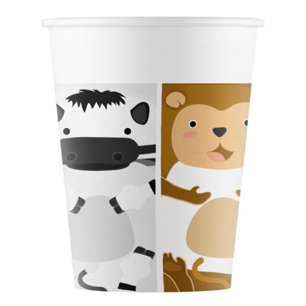 8 FSC Paper Cups 200ml (WM) - Zoo