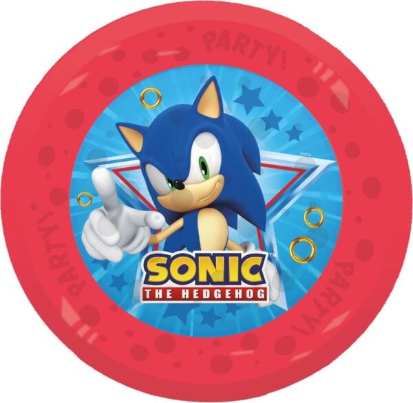 4 Reusable Party Plates 21cm - Sonic Speed