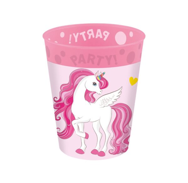 4 Reusable Party Cups 250ml - Unicorn Rainbow Colors