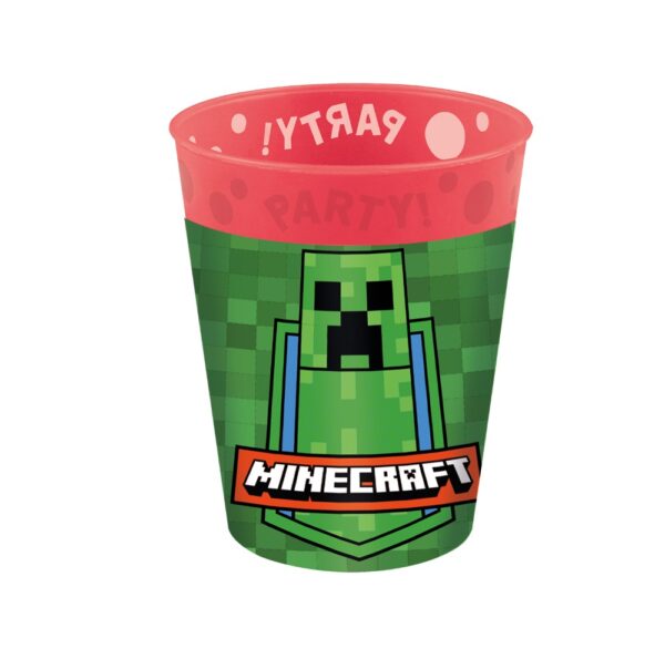 4 Reusable Party Cups 250ml - Minecraft