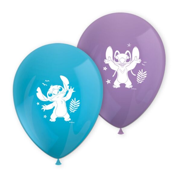 8 Printed Balloons - Stitch & Angel